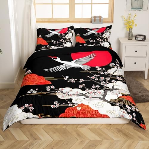 Feelyou Cherry Blossom Duvet Cover Set King Size