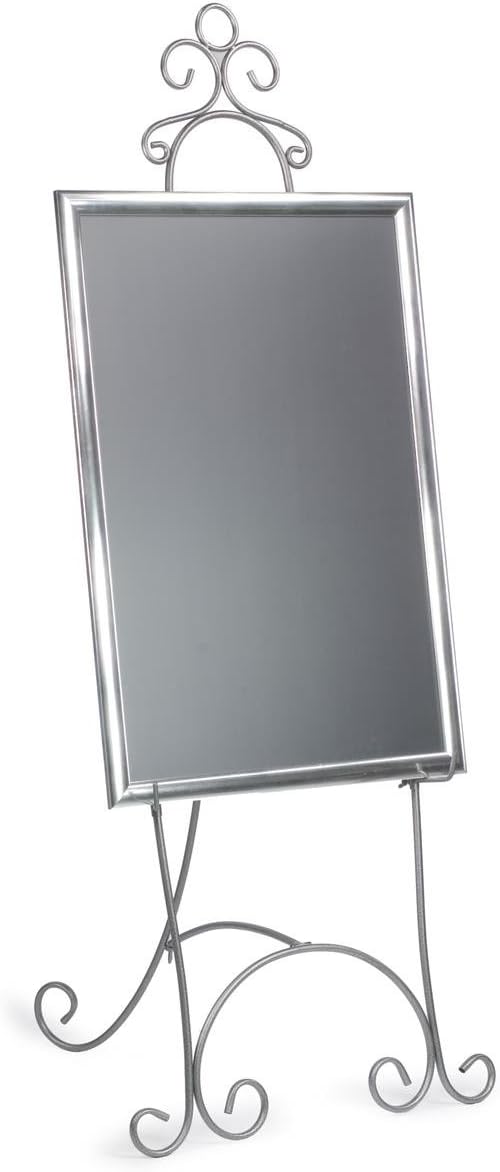 Floor Easel with Scroll Detailing 7125 Inches Tall Silver Metal