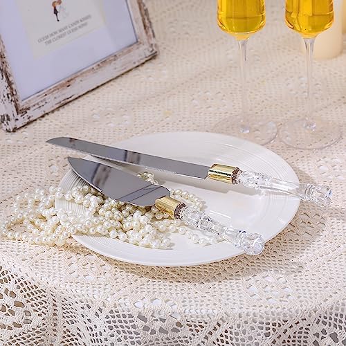Boao 4-Piece Wedding Toasting Flutes and Cake Server Set