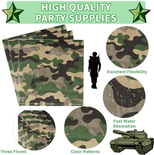 96Pcs Camouflage Birthday Party Supplies Set