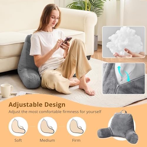 Sasttie Reading Pillow for Bed with Velvet Cover