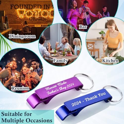 100pcs Personalized Bottle Opener Keychain with Custom Text Logo or Photo