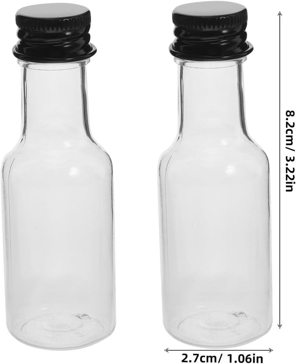24pcs Mini Plastic Bottles with Aluminum Caps for Creative Drinks and Parties