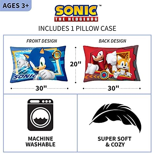 Franco Kids Bedding Sonic The Hedgehog Reversible Pillowcase