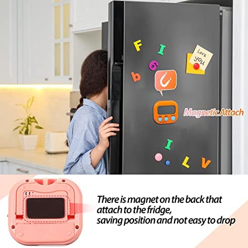 24 Piece Digital Timer Set with Magnetic Display and Loud Alarm - Pink Orange