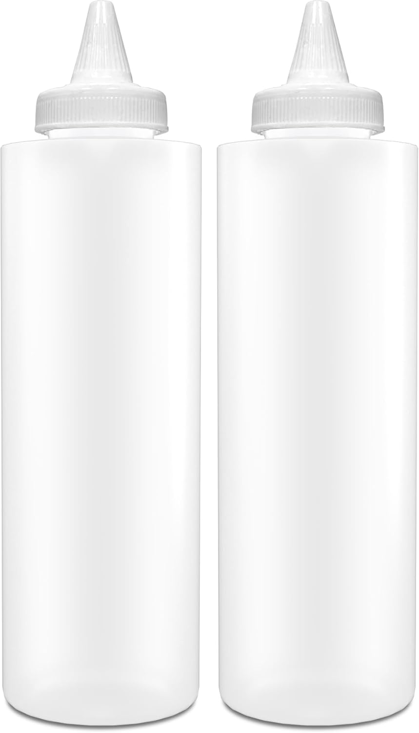 Brightfrom 16 OZ Squeeze Bottles 2 Pack BPA Free Leak Proof