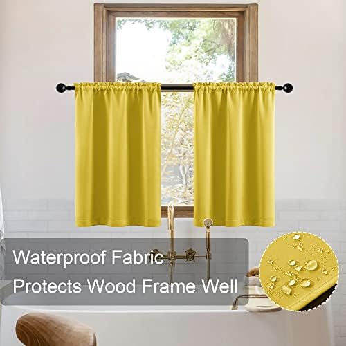 XTMYI Short Mustard Yellow Curtains 2 Panel Set