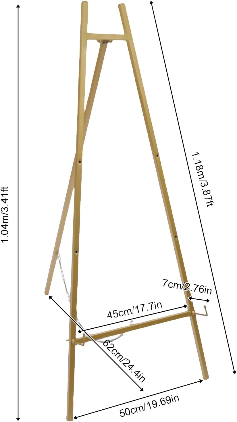 2PC 34FT H Gold Wedding Welcome Signs Easel Stand