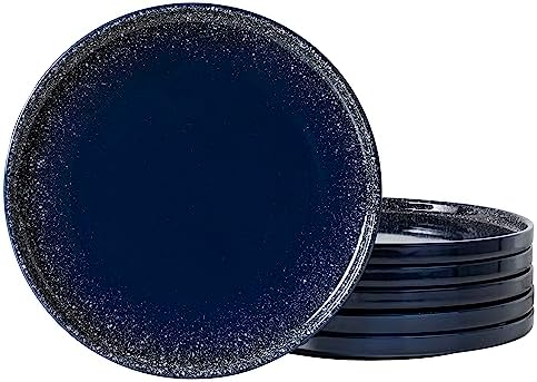 SQS CERAMICS Dinner Plates Set of 6 Navy Blue