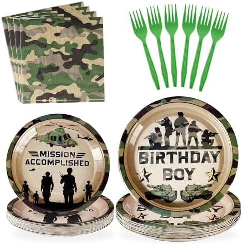 96Pcs Camouflage Birthday Party Supplies Set