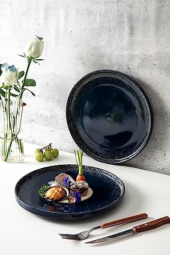 SQS CERAMICS Dinner Plates Set of 6 Navy Blue
