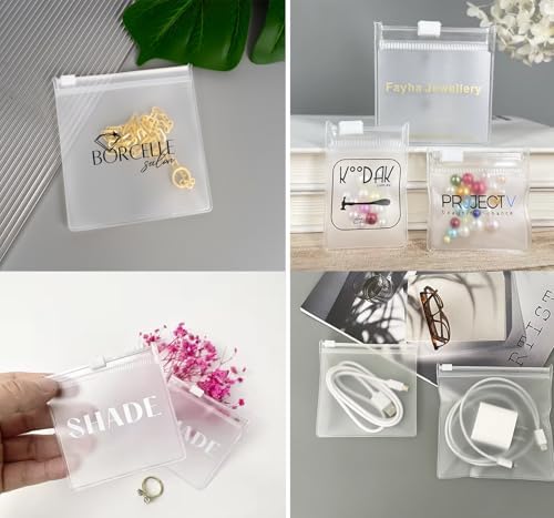 Customizable Frosted Jewelry Zipper Bags 8x8cm