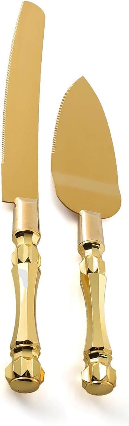 Homi Styles Gold Elegant Cake Knife and Server Set of 2