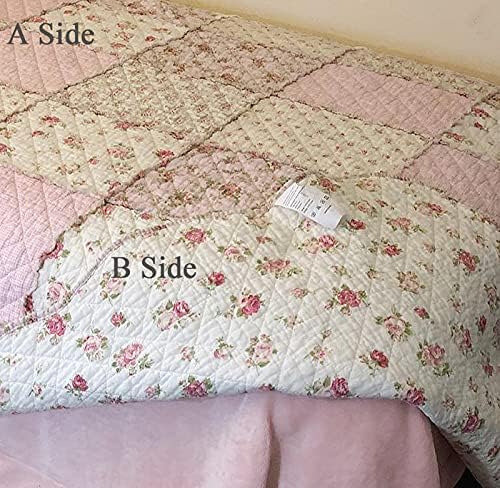Cozyholy Fluffy Cotton Patchwork Quilt Full Queen