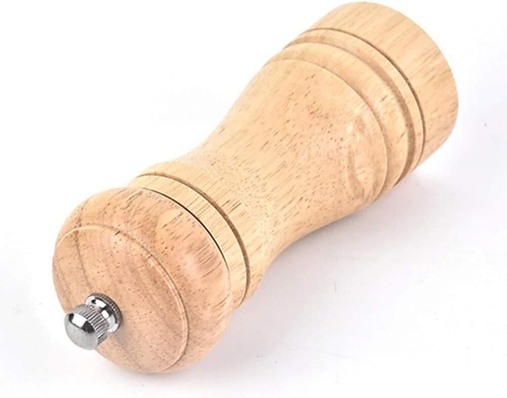 Adjustable Salt and Pepper Grinder Set with Wooden Handle