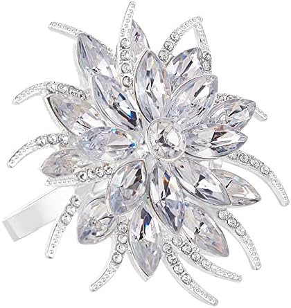 Zeedix Silver Lotus Napkin Rings Set of 12