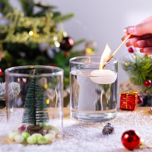 4 Inch Glass Cylinder Vases Set 12pcs for Centerpieces