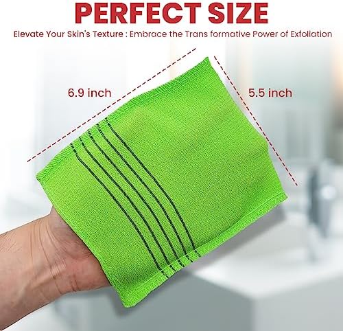 Anti-Shrink Korean Exfoliating Bath Mitt Scrub Washcloth 6 Pack