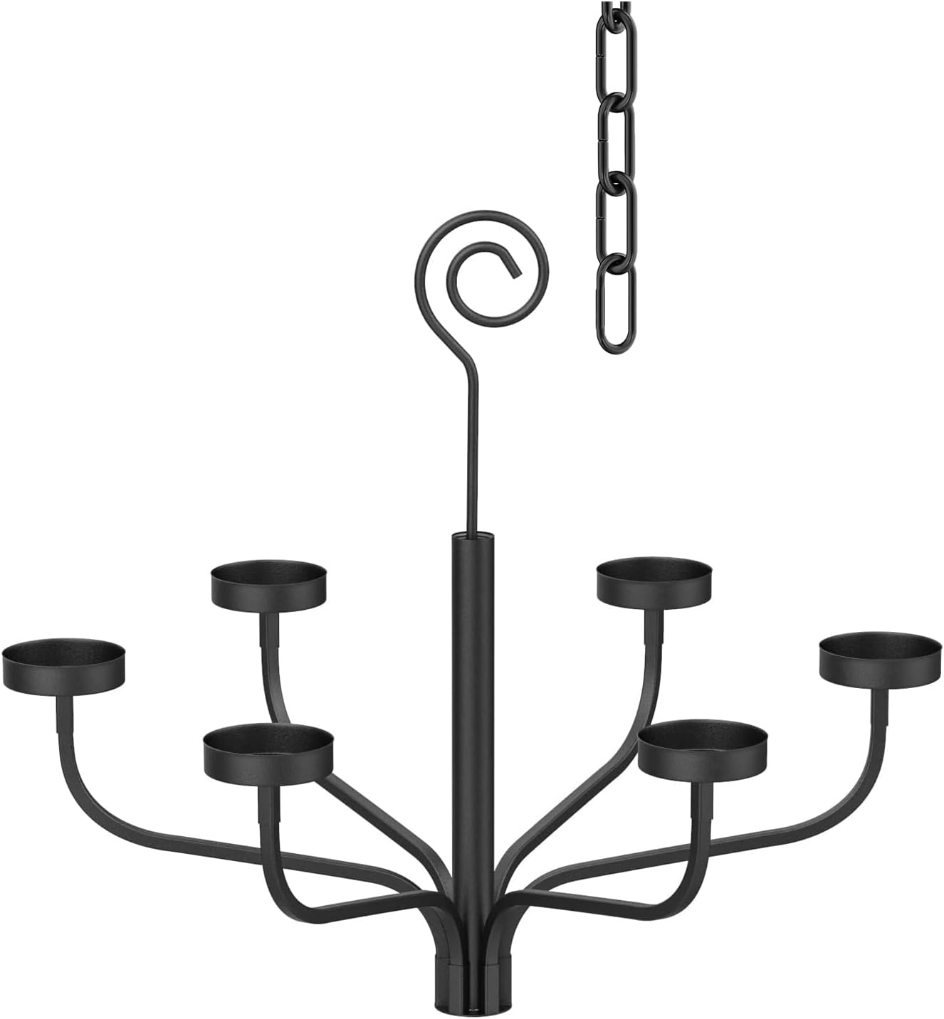smtyle Halloween Tea LED Light Black Chandelier Candle Holder Set of 6