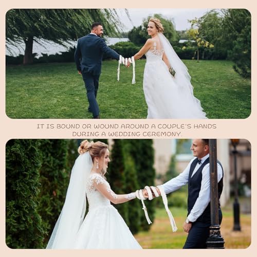 ESNOY Wedding Lasso Rope with Pendants Traditional Celtic Style White