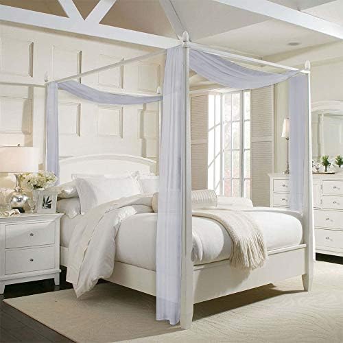 RYB HOME Sheer Curtains Valances - 2 Panels Dove Grey