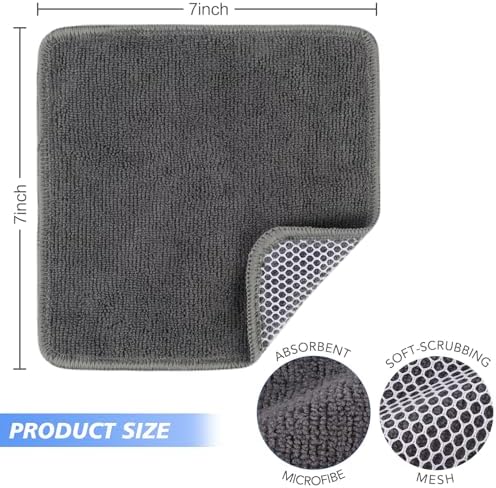 KinHwa Kitchen Washcloths with Poly Scrub Side 9 Pack