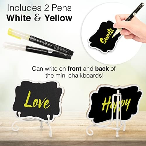 Mini Chalkboard Signs for Food Labels with Iron Stand 10 Pack