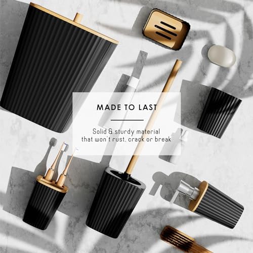 Clara Clark Bathroom Accessories Set - 20PC Black Set
