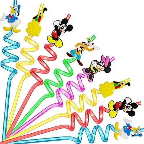 25 Piece Mouse Straws with Cleaning Brushes for Parties