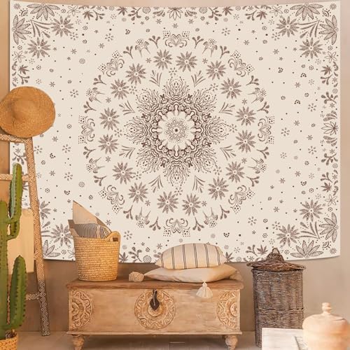 Fowocu Boho Floral Mandala Wall Tapestry