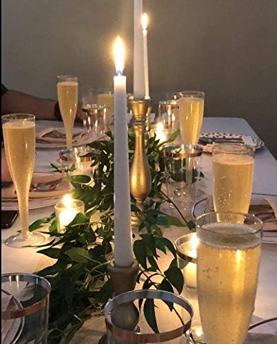 30 Disposable Champagne Flutes - Gold Glitter Plastic for Parties