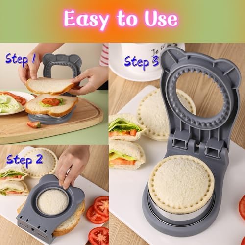 BOSIDETOOL Sandwich Cutter and Sealer Grey