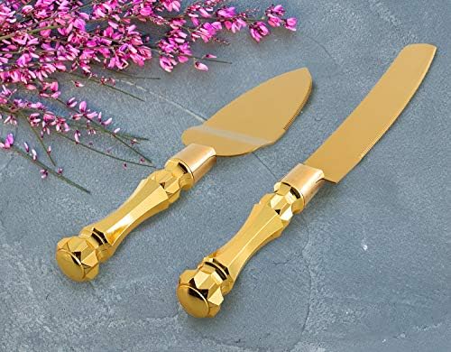 Homi Styles Gold Elegant Cake Knife and Server Set of 2