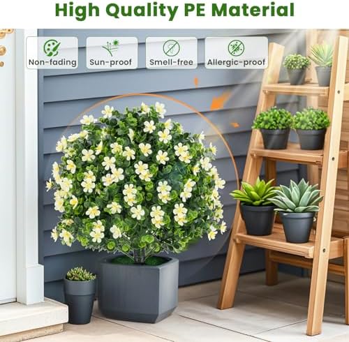 Goplus 215 Inch Artificial Boxwood Topiary Ball Tree Set of 2