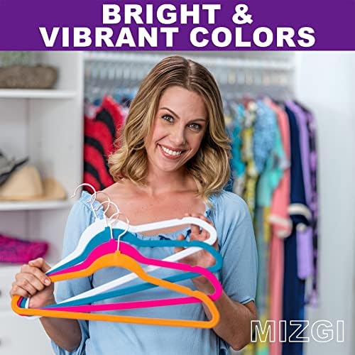 MIZGI Premium Velvet Hangers 30 Pack Swivel Hooks