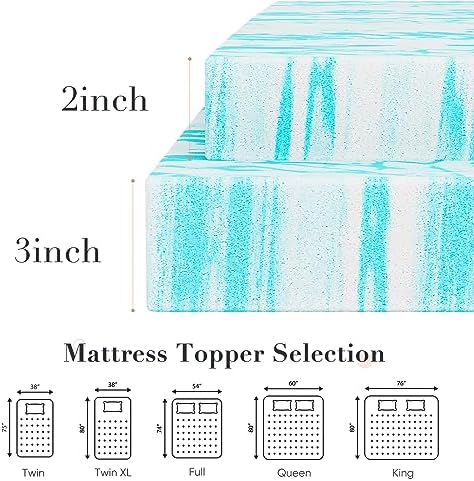 DUMOS Memory Foam Mattress Topper Queen