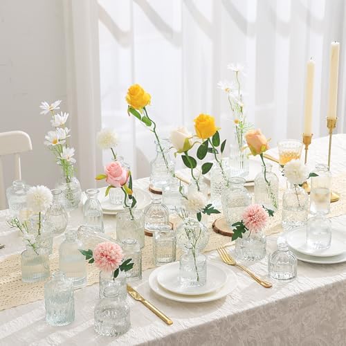 Rollescera Clear Glass Bud Vases in Bulk 30