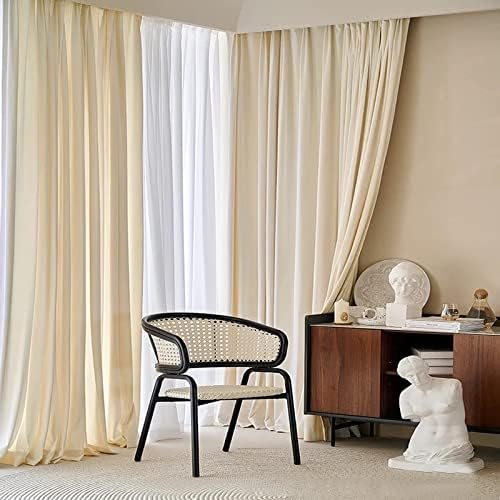 LETAU Velvet Blackout Curtains 52x102 Set of 2