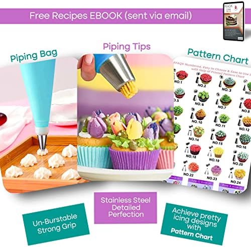 RFAQK 230pcs Cake Decorating Kit with Turntable and Tips