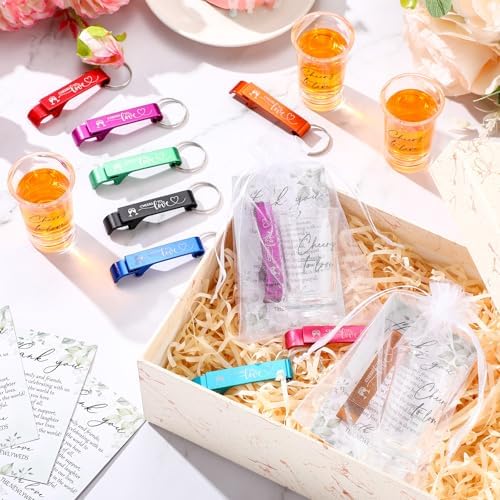 200 Pcs Wedding Favors Set with Shot Glasses and Bottle Openers