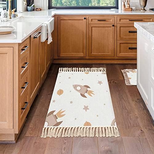 Boho Style Kids Room Rug with Tassels and Fringe