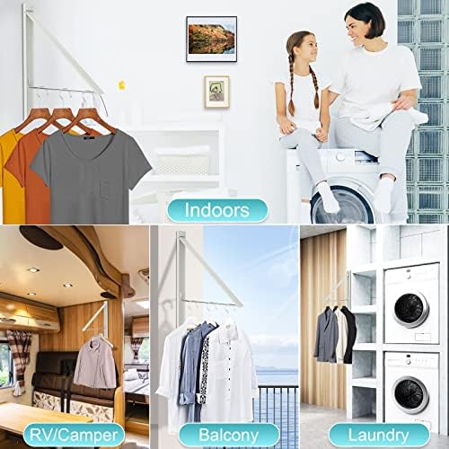 Retractable Clothes Drying Rack Space Saver Wall Mounted Folding Hanger