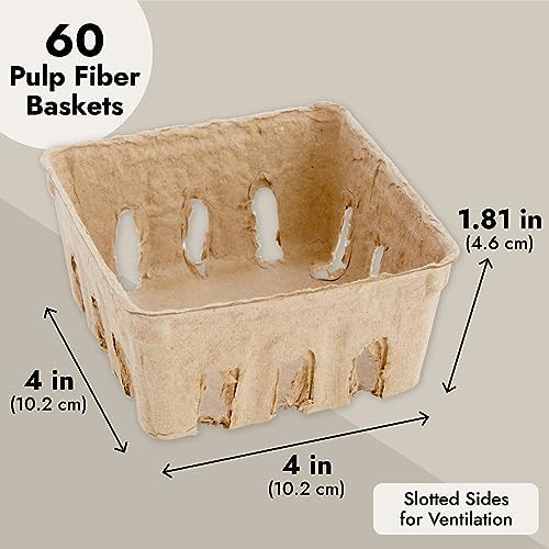 Juvale Pulp Fiber Berry Baskets 4x4x181 In Set of 60