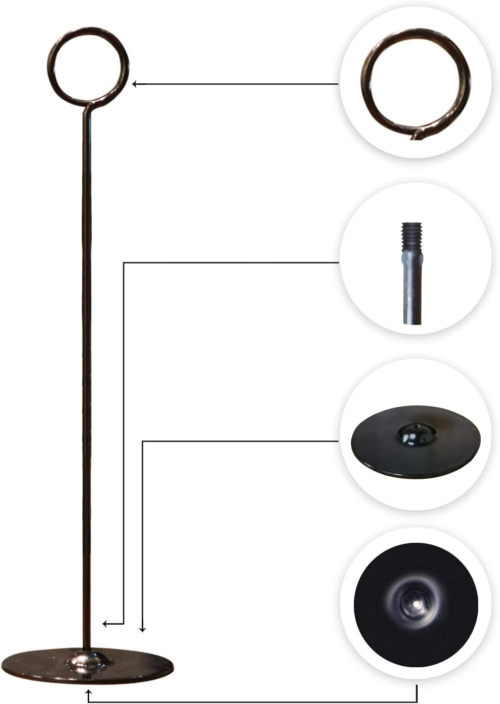 Urban Deco 16 Piece Table Number Holders Set Black