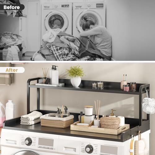 CBBPET 2-Tier Laundry Countertop with 9 Non-Slip Pads and 3 Hooks
