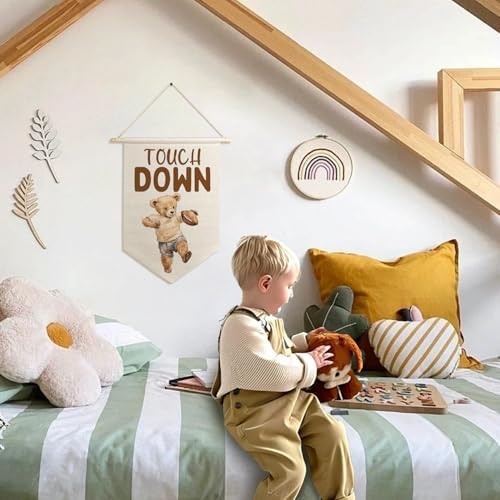 ArtisaEura Bear Football Wall Canvas Banner