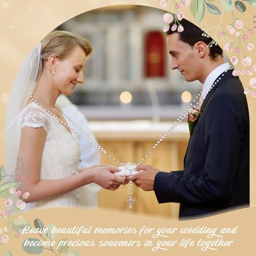 Traditional Wedding Unity Cord Lasso with Pearl and Cross