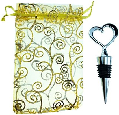 WeddParty 24 Pcs Heart Wine Stopper Gift