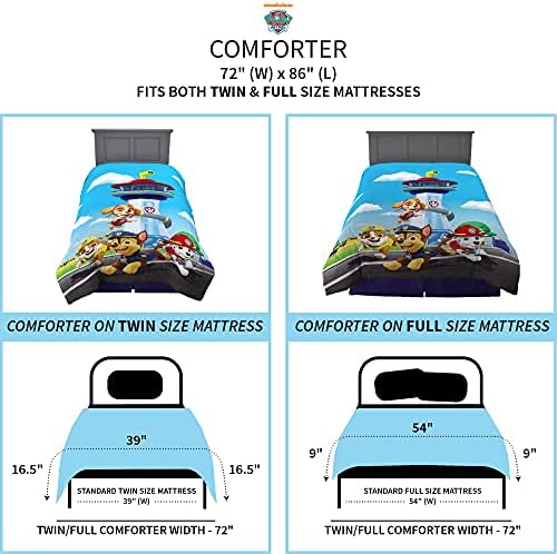 Franco Kids Bedding Reversible Microfiber Comforter with Paw Patrol Design