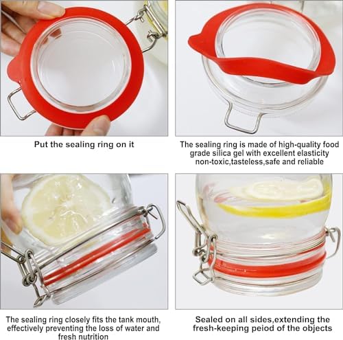 6pcs 45 Inch Silicone Jar Gaskets Replacement for Canning Lids